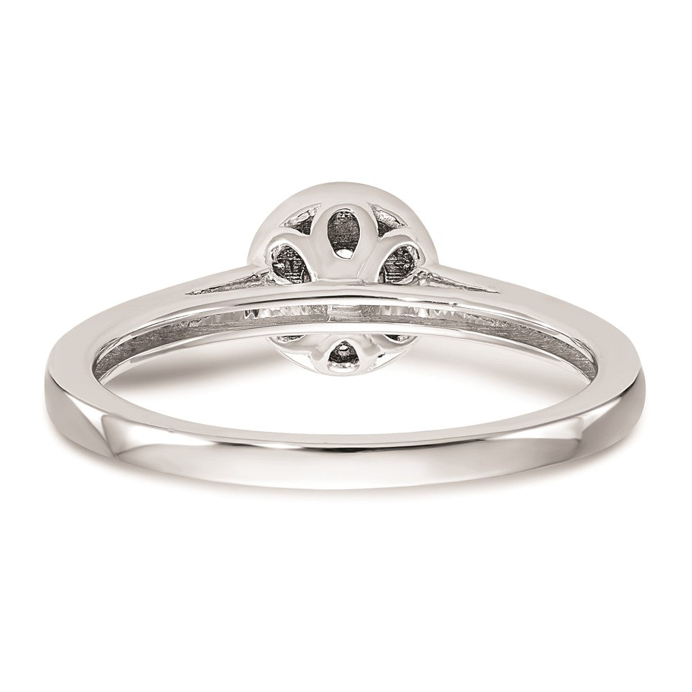 14K White Gold Complete Real Diamond Cluster Engagement Ring
