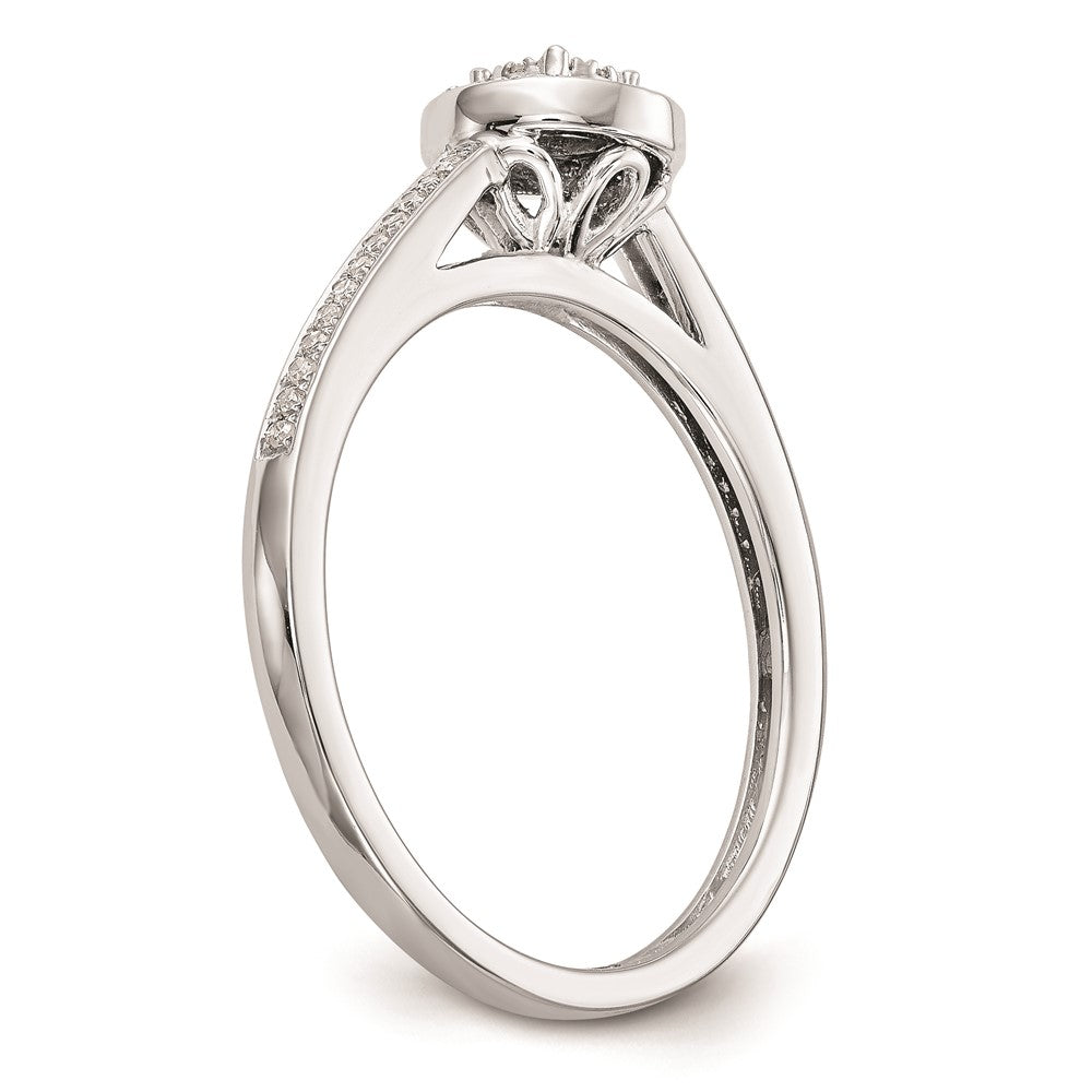 14K White Gold Complete Real Diamond Cluster Engagement Ring