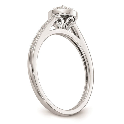 14K White Gold Complete Real Diamond Cluster Engagement Ring