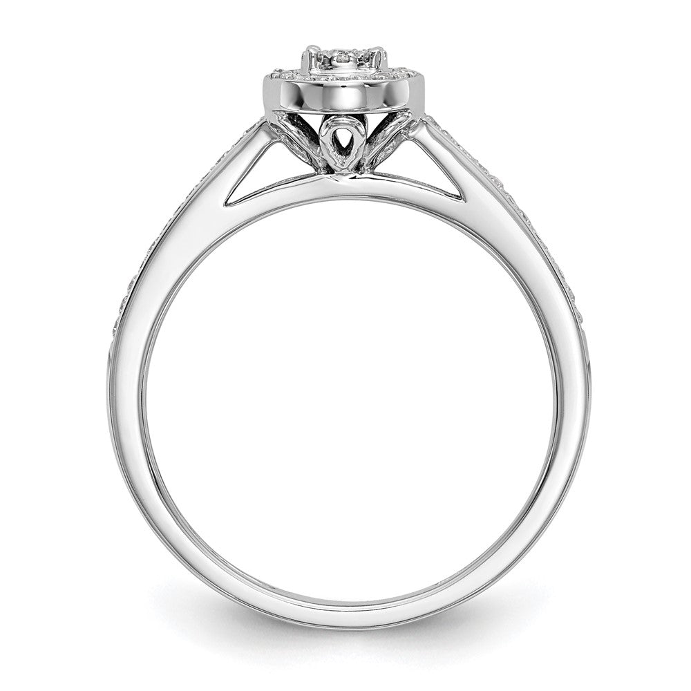 14K White Gold Lab Grown VS/SI+ G+ Diamond Cluster Engagement Ring