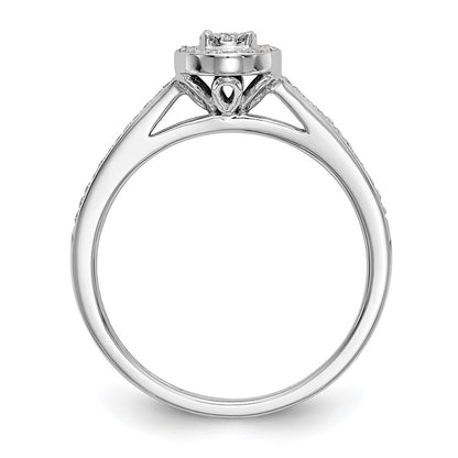 14K White Gold Lab Grown VS/SI+ G+ Diamond Cluster Engagement Ring