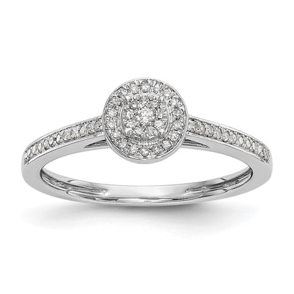 10K White Gold Lab Grown VS/SI FGH Diamond Cluster Engagement Ring