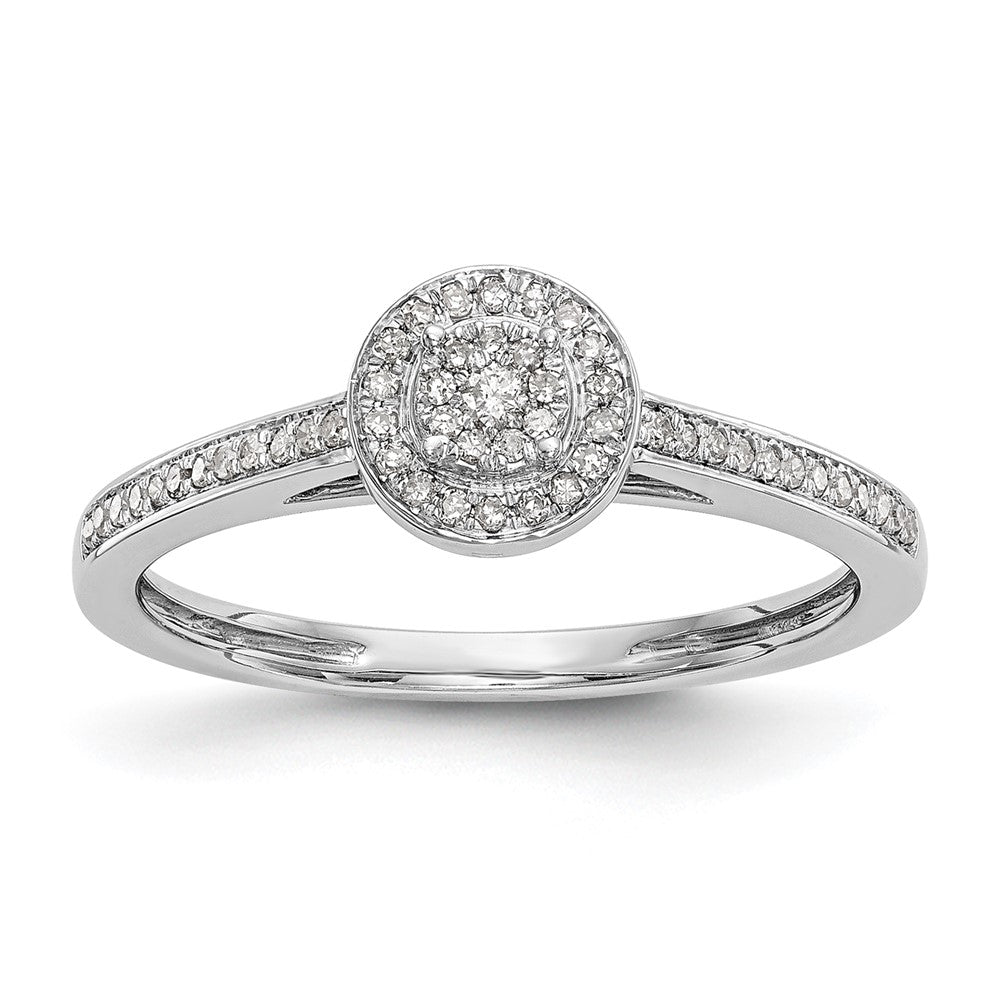 14K White Gold Lab Grown VS/SI+ G+ Diamond Cluster Engagement Ring
