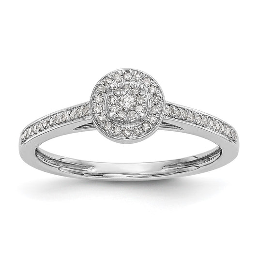 14K White Gold Lab Grown VS/SI+ G+ Diamond Cluster Engagement Ring