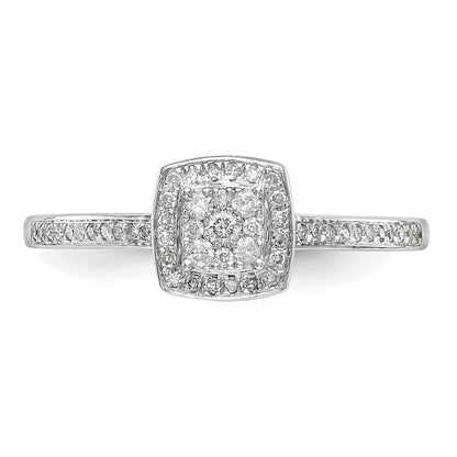 14k White Gold 1/5 Ct. Lab Grown Diamond VS/SI+ G+ Complete Cluster Engagement Ring