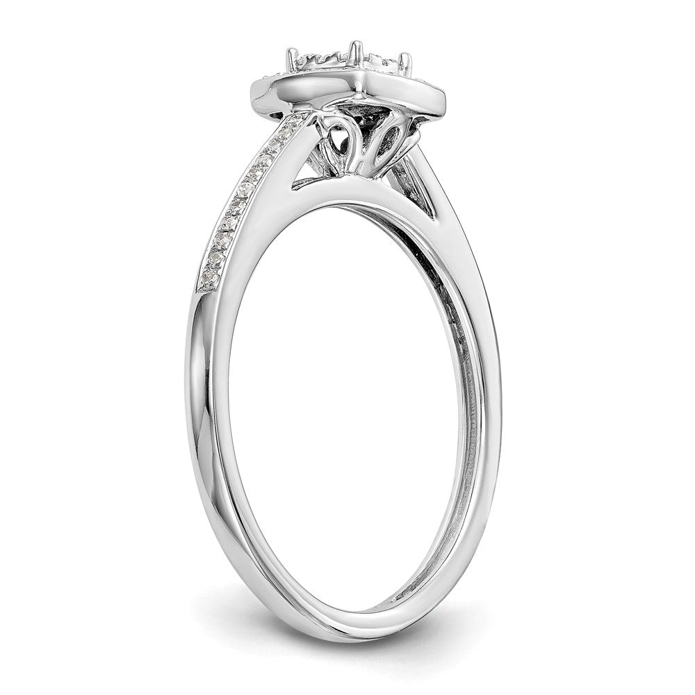 14k White Gold 1/5 Ct. Lab Grown Diamond VS/SI+ G+ Complete Cluster Engagement Ring
