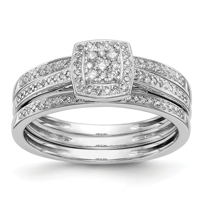 14k White Gold 1/5 Ct. Lab Grown Diamond VS/SI+ G+ Cluster Engagement Ring