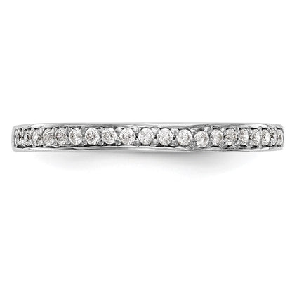 14K White Gold Real Diamond Wedding Band