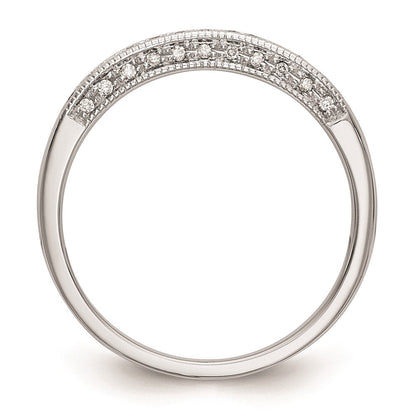 14k White Gold Real Diamond Wedding Band
