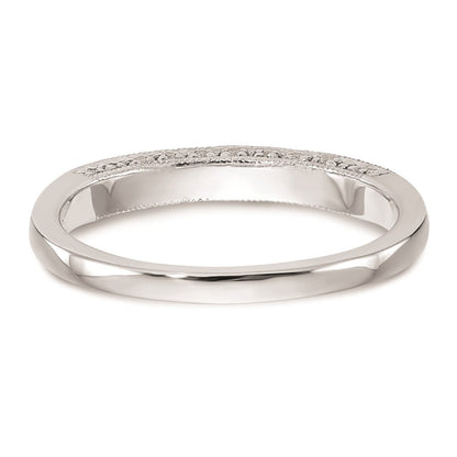 14k White Gold Real Diamond Wedding Band