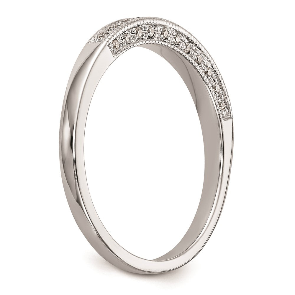 14k White Gold Real Diamond Wedding Band