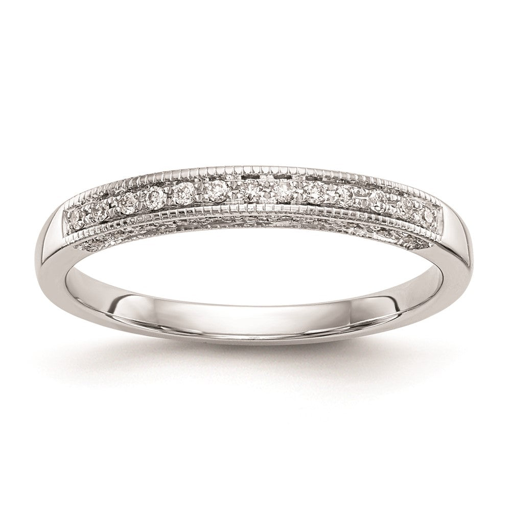 14k White Gold Real Diamond Wedding Band