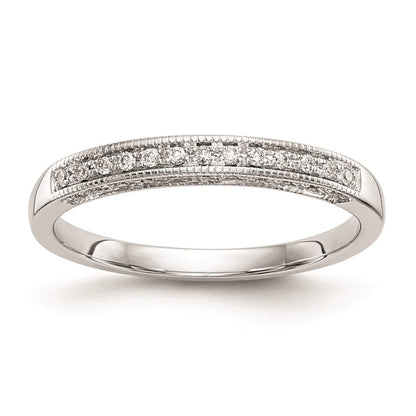 14k White Gold Real Diamond Wedding Band
