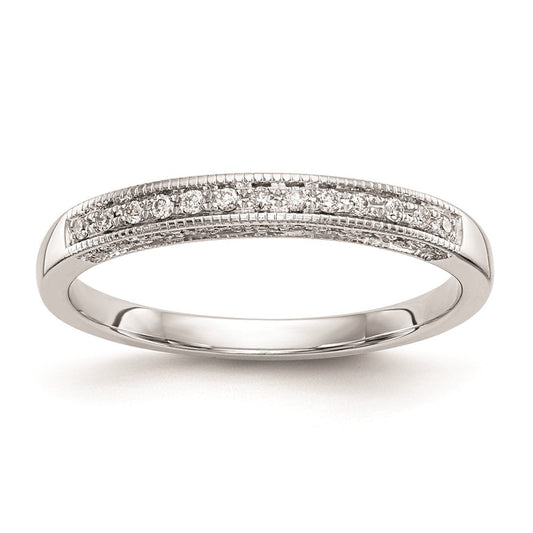 14k White Gold Real Diamond Wedding Band