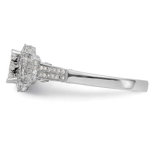 0.18ct. CZ Solid Real 14k White Gold Wedding Wedding Band Ring