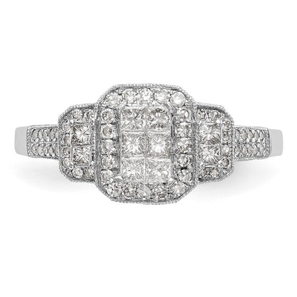 0.18ct. CZ Solid Real 14k White Gold Wedding Wedding Band Ring