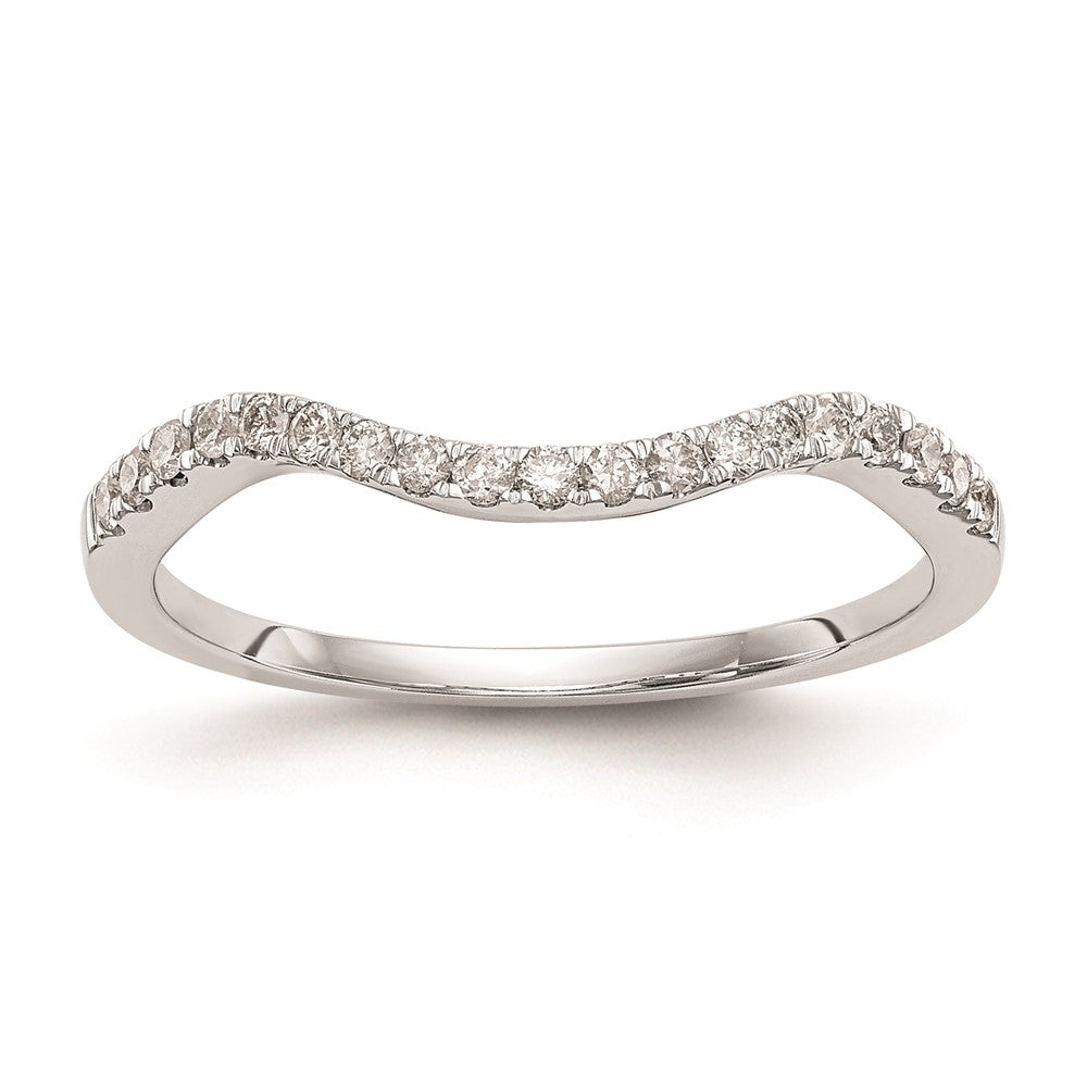 14k White Gold Real Diamond Wedding Band