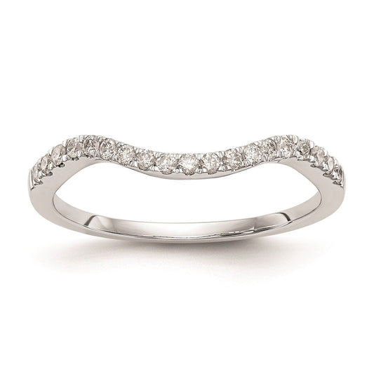 14k White Gold Real Diamond Wedding Band