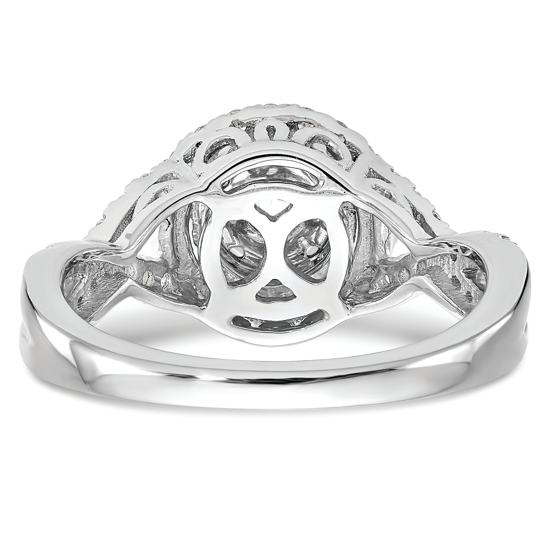 14k White Gold 3/4 Ct. Lab Grown Diamond VS/SI+ G+ Cluster Engagement Ring