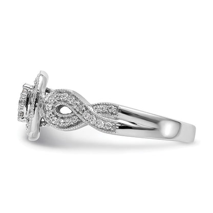 14K White Gold Complete Diamond Cluster Engagement Ring
