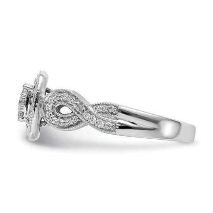 14K White Gold Complete Real Diamond Cluster Engagement Ring
