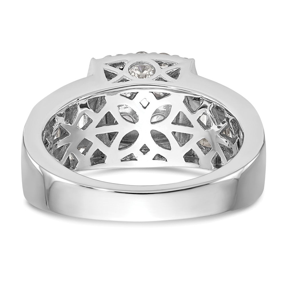 1.45ct. CZ Solid Real 14K White Gold Complete Cluster Engagement Ring