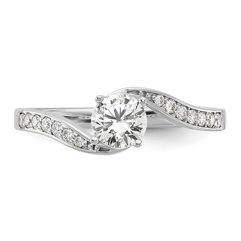 14k White Gold 5/8 Ct. Lab Grown Diamond VS/SI Complete By-Pass Engagement Ring