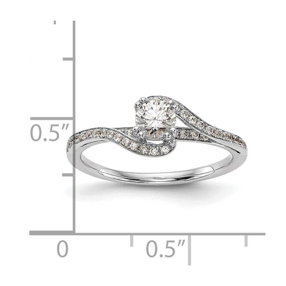14kw Simulated Diamond By Pass Engagement Ring