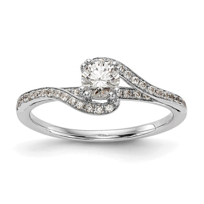 14kw Simulated Diamond By Pass Engagement Ring