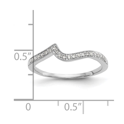 14k White Gold Real Diamond Wedding Band
