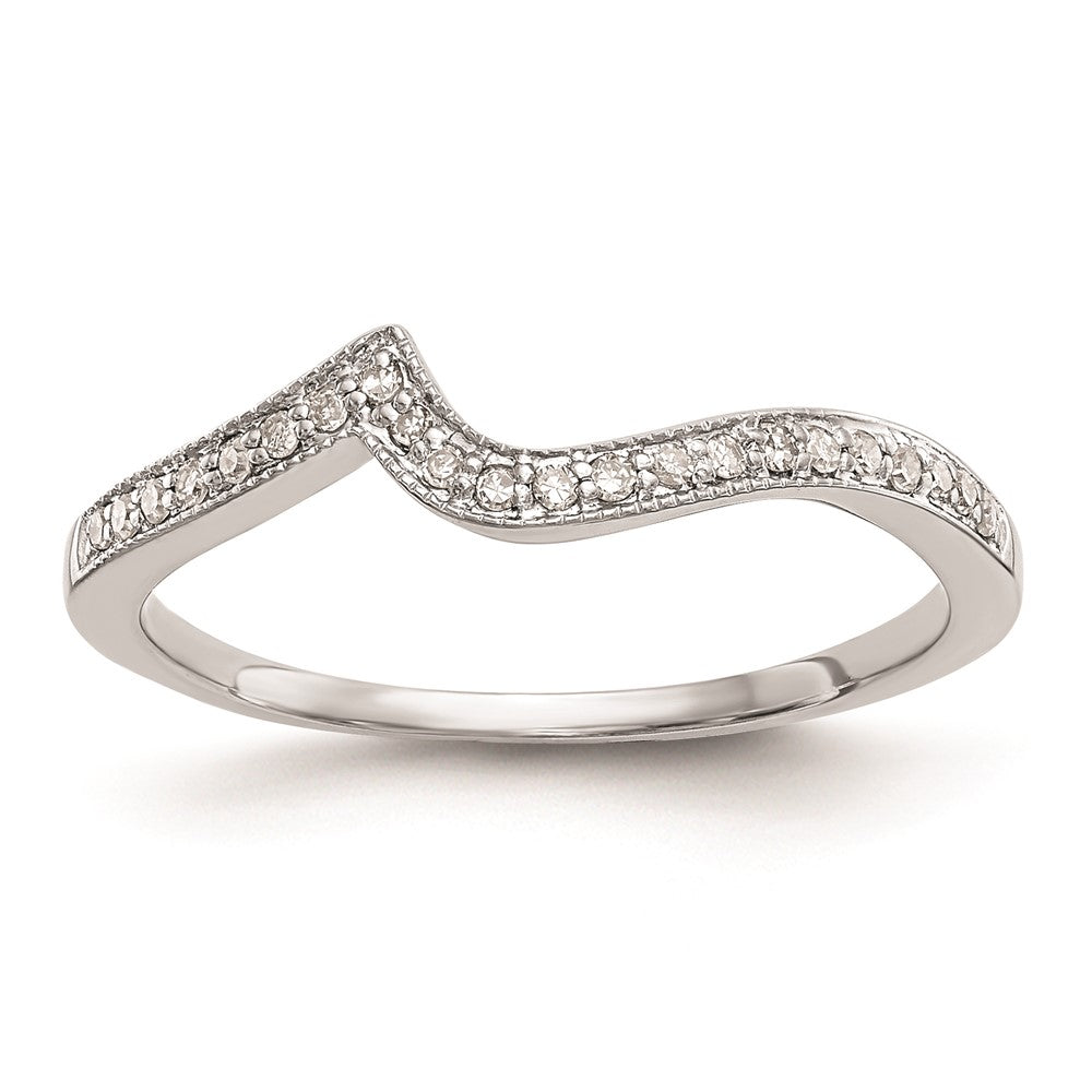 14k White Gold Real Diamond Wedding Band
