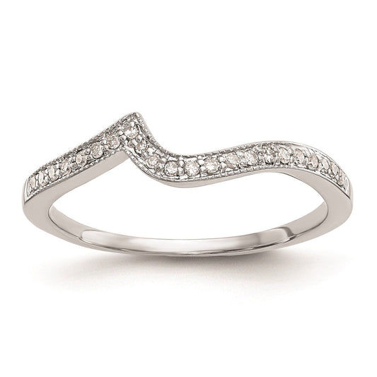 14k White Gold Real Diamond Wedding Band