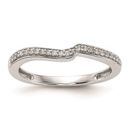 14k White Gold Real Diamond Wedding Band