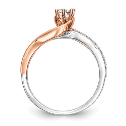 10k Two-Tone Rose and White Gold 3/8 Ct. Lab Grown Diamond VS/SI Complete By-Pass Engagement Ring