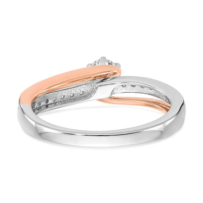 14k Two Tone Simulated Diamond Engagement Ring