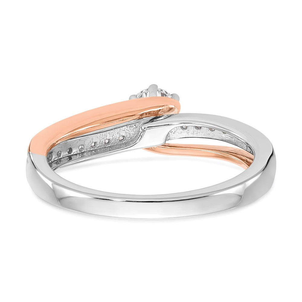 10k Two-Tone Rose and White Gold 3/8 Ct. Lab Grown Diamond VS/SI Complete By-Pass Engagement Ring