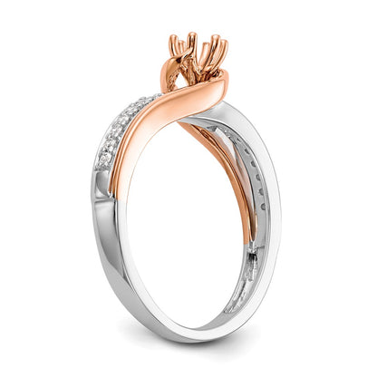 10k Two-Tone Rose and White Gold 3/8 Ct. Lab Grown Diamond VS/SI Complete By-Pass Engagement Ring