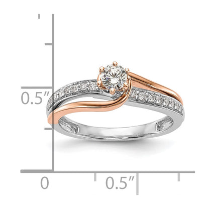 10k Two-Tone Rose and White Gold 3/8 Ct. Lab Grown Diamond VS/SI Complete By-Pass Engagement Ring