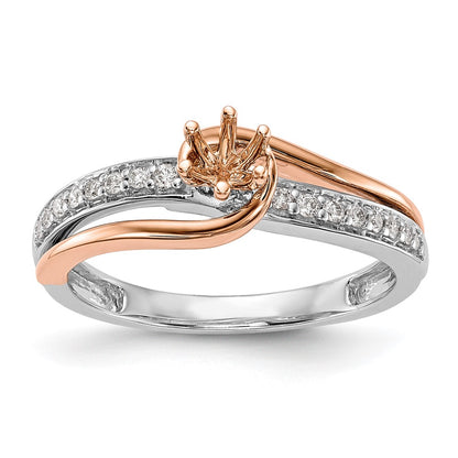 14k Two Tone Simulated Diamond Engagement Ring