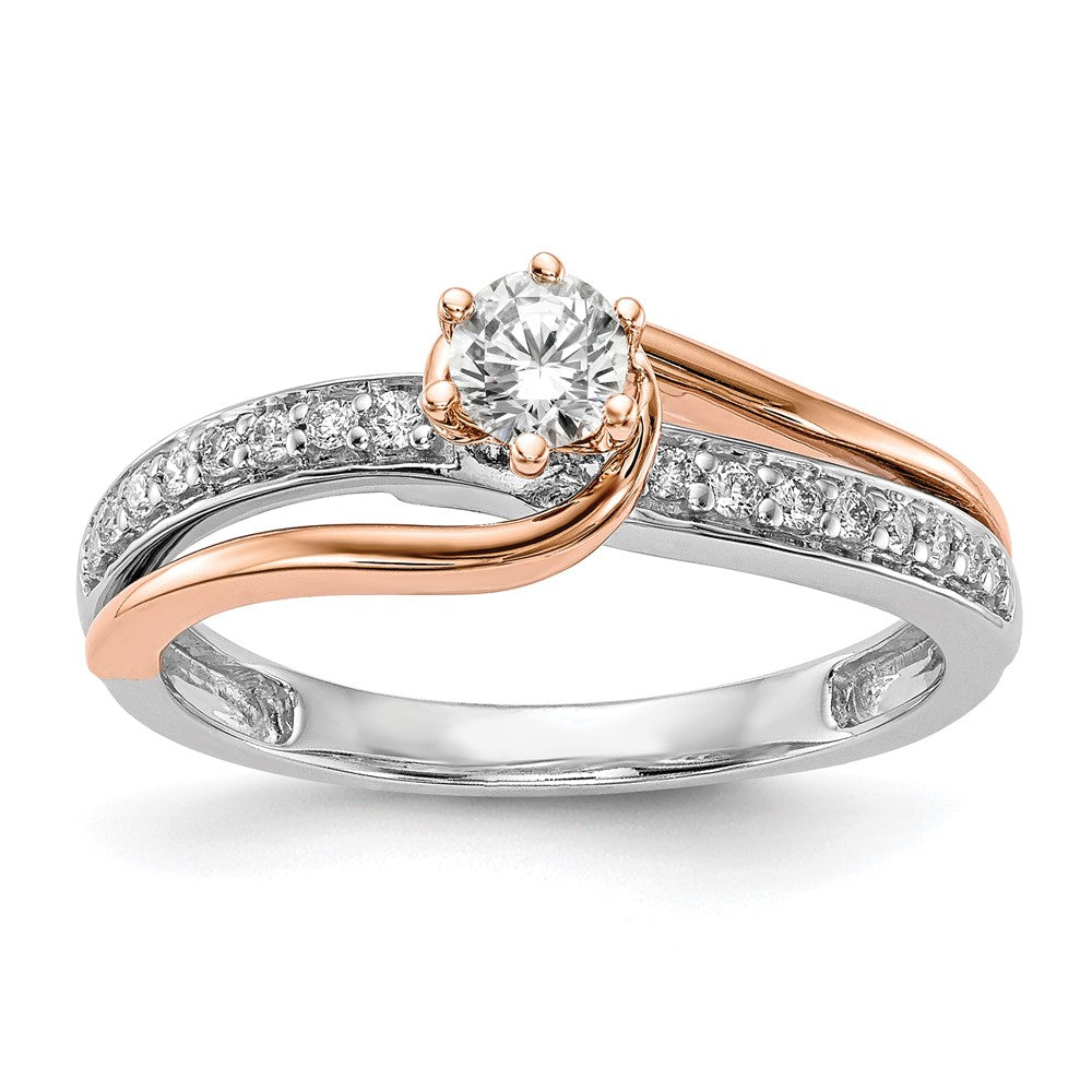 14k Two Tone Simulated Diamond Engagement Ring
