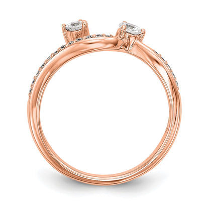 14K Rose Gold Diamond Contoured Wedding Band