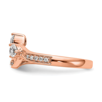14K Rose Gold Diamond Contoured Wedding Band