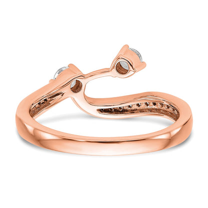 14K Rose Gold Diamond Contoured Wedding Band