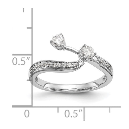 14k White Gold 1/3 Ct. Lab Grown Diamond VS/SI Contoured Wedding Band Ring