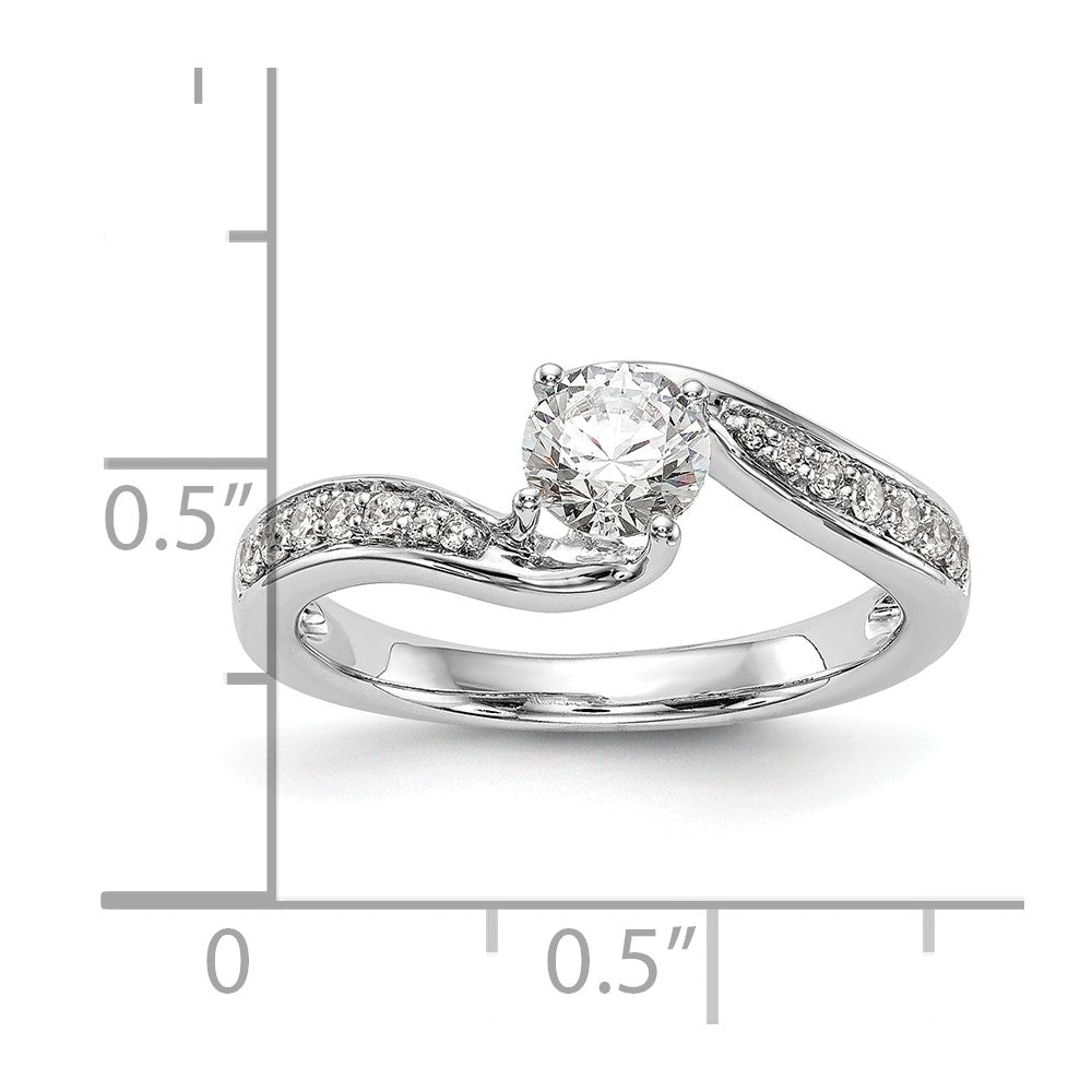 14k White Gold 5/8 Ct. Lab Grown Diamond VS/SI By-Pass Engagement Ring