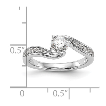 14k White Gold 5/8 Ct. Lab Grown Diamond VS/SI By-Pass Engagement Ring