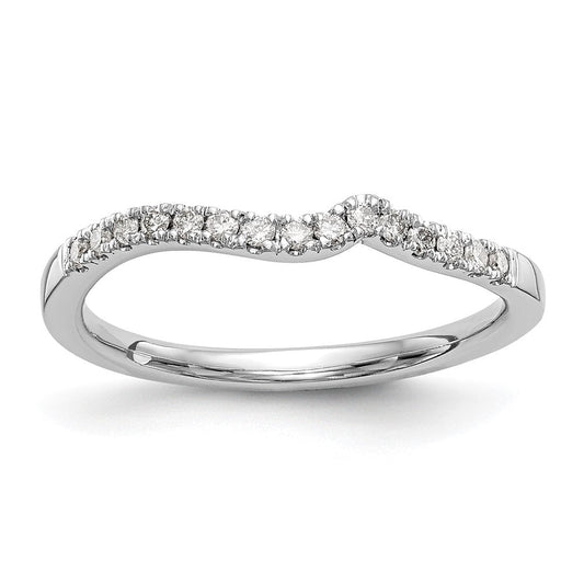14k White Gold Real Diamond Wedding Band