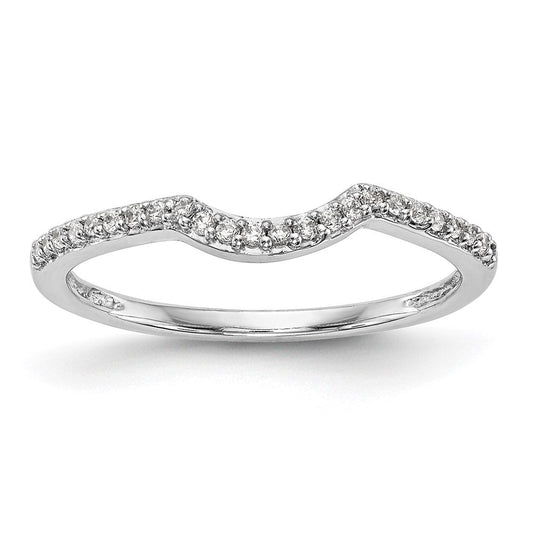 14K White Gold Real Diamond Wedding Band