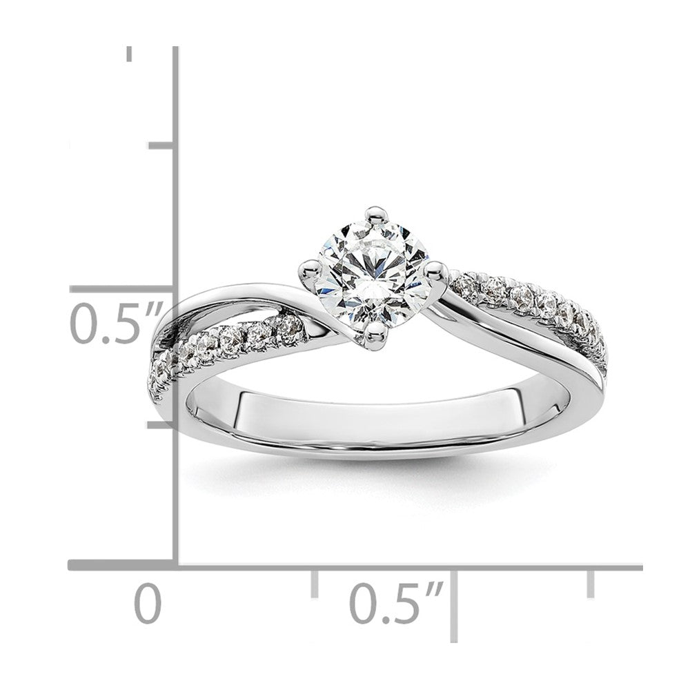 14k White Gold 1/2 Ct. Lab Grown Diamond VS/SI+ G+ Round Engagement Ring
