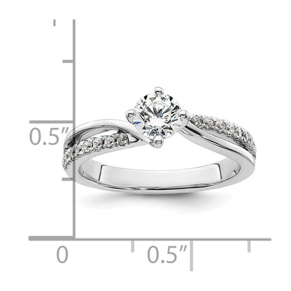 14k White Gold 1/2 Ct. Lab Grown Diamond VS/SI+ G+ Round Engagement Ring
